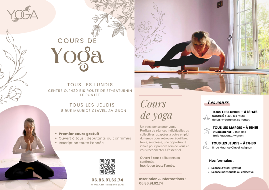 A4 Christine Rossi - flyer cours de yoga