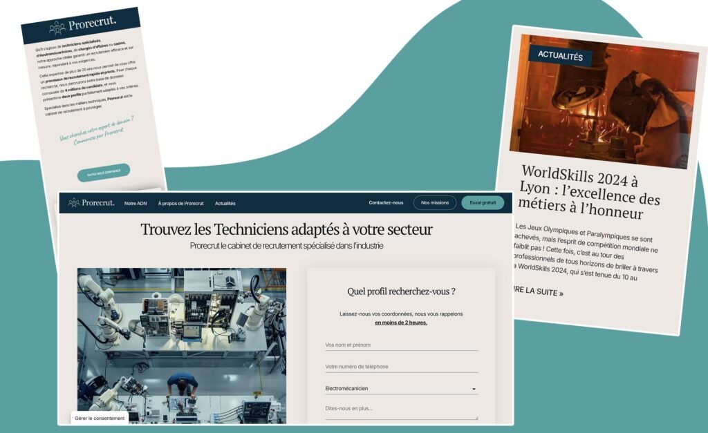 Prorecrut - landing page