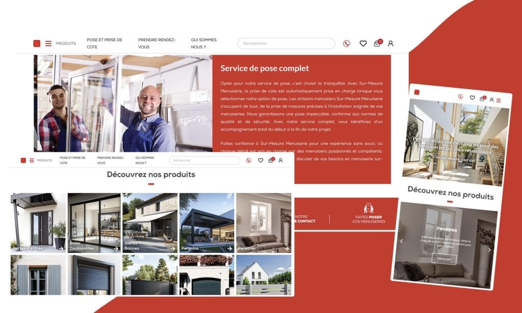 Sur-mesure menuiserie - site responsive